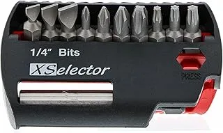 Wiha 79443 X-Selector Bit Set With Slotted, Phillips, Torx Bits and Quick Release Holder