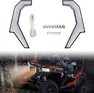 LED Grille Accent Lights for RZR, SAUTVS Front Signature Accent Fang Lights Grill Lamps Turn Signal Lights Assembly for Polaris RZR XP 4 1000 2014-2018 RZR 900 XC 900S 2015-2020 Accessories (2PCS)