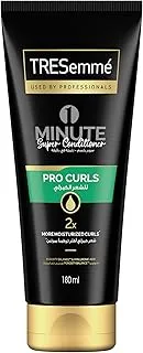 بلسم TRESEMME Pro Curls 1 Minute Super، ترطيب مكثف للشعر الجاف والمجعد، مع توازن المسامية وحمض الهيالورونيك، تجعيدات أكثر ترطيبًا بمرتين، 180 مل