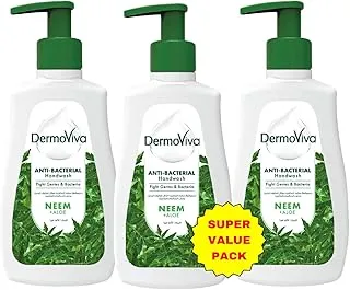 Dermoviva Anti-Bacterial Handwash - 3x200 ml | Fights Germs & Bacteria | With Neem & Aloe Vera Extracts |