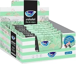 Fine, Fresh Wipes Tropical Scent, Pack of 8 x 20 Wipes, Alcohol Free, Gentle on the face and skin