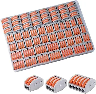 ECVV 60PCS Lever Wire Connectors, Electrical Connector Conductor Compact Wire Connector for Quick Connect (30*PCT-212, 20*PCT-213,10*PCT-215)