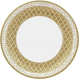 Party Porcelain Gold Paper Plates, 10Pack, Fsc Mix