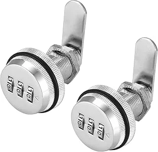 Mangsen Combination Cam Lock Security Locks Set of 2 Password Coded Locks for Safety of Box Cabinet Drawer Mailbox Door Furniture (3/4 Inch, Silver)