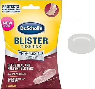 Dr. Scholl's BLISTER CUSHION with Duragel Technology, 6ct // Heal and Prevent Blisters with Cushioning that is Sweat-Resistant, Thin, Flexible and Nearly Invisible