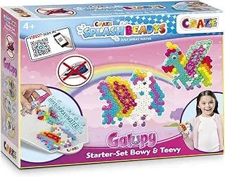 مجموعة CRAZE Splash BEADYS Galupy Starter من خرز الكي بدون خرز للحرف اليدوية، خرز مائي للأطفال مع خرز استنسل لامع للكي 20630، صغير