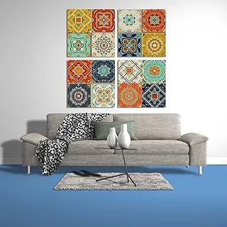 Squares Variety Of Design And Color, Canvas wall art, Multicolour, Canvas, 4 Pieces, 60 x 60 By(BPA®)