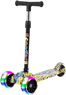 Inder Kids 3 wheel Mini Height- Adjustable Kick Scooter, 3-6Years-Old (Graffiti Yellow)