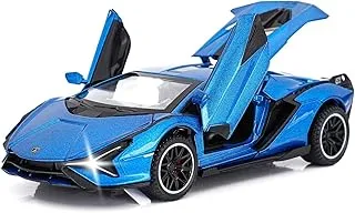 COOLBABY Toy Cars Lambo Sian FKP3 Metal Model Car with Light and Sound Pull Back Toy Car for Boys Age 3 + Year Old (Blue)