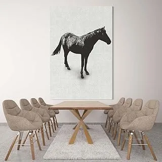 Simply Horse Painting, Canvas wall art painting, Black, Canvas, 1 Piece, 75 x 100 cm By(BPA®)