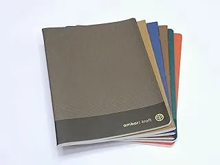 Ambar Kraft Lined Exercise Notebook 6-Pieces Set, A4 Size, Assorted