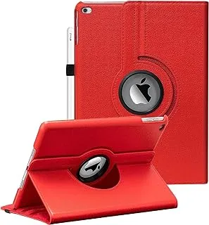 AWH Ipad Case Fit iPad 9.7-2018/2017/iPad Air 2/iPad Air - 360 Degree Rotating Case Cover for iPad 9.7'' (5th Generation, 6th Gen) / iPad Air 2 / iPad Air with Auto Sleep Wake - Red