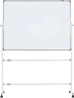 SKY-TOUCH Mobile Whiteboard with Stand 90x120cm, Double Sided Magnetic Whiteboard on Wheels, Mobile Standing White Board for Office, Classroom & Home