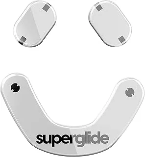 Superglide - أسرع وأسلس أقدام ماوس/زلاجات مصنوعة من زجاج فائق القوة لا تشوبه شائبة ونعل فائق السرعة وسلس ومتين لجهاز SteelSeries Prime Mini سلكي/لاسلكي [أبيض]