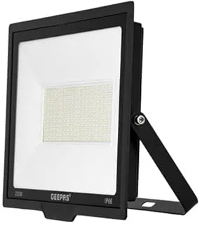 Geepas 200 W LED Flood Light- GESL55121| 1800 Lumens and 6500 K Color Temperature| 80% Energy Efficient LED Light, Perfect for Outdoor Spaces, Sports Arenas, Parking Lot, Etc.| 2 Year Warranty, Black