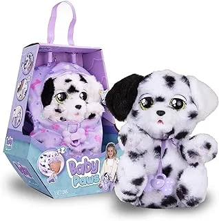 BABY PAWS Sleeping Puppies - Dalmatian an Interactive Plush Puppy which Makes Sounds, Opens and Closes its Eyes, and Has a Bag to Take the Puppy Around with You - Gift Toy for Girls and Boys +3 Years