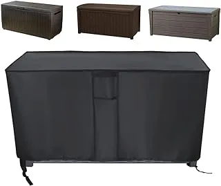 Kingling Deck Box Cover, Outdoor Storage Box Cover for Keter 110 Gallon Deck Box, Waterproof Outside Patio Storage Bench Deck Boxes Covers Black (51