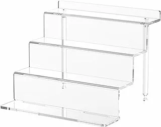 (12 8.75) - Acrylic Riser Stand Shelf for Amiibo, 3 Steps Acrylic Display for Decoration and Organiser-Large, 3-Tier, Clear(30cm x 22cm )