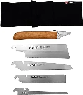 KAKURI Japanese Saw Set of 4 Saws, Fine Cut Woodwoking Japanese Saw Kit (Dozuki Fine tooth 7