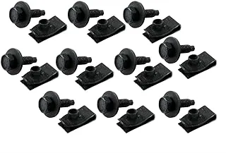 Allstar Performance ALL18558 Body Bolt Kit with Clips, (Pack of 10), Black, 10 Pack