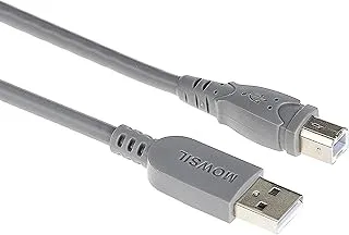 كابل طابعة موسيل 3 متر، كابل USB 2.0 A إلى USB B ذكر متوافق مع طابعات USB من النوع B والماسحات الضوئية Epson، HP DeskJet/Envy، Canon، Lexmark، Samsung، Dell، Brother، DAC،