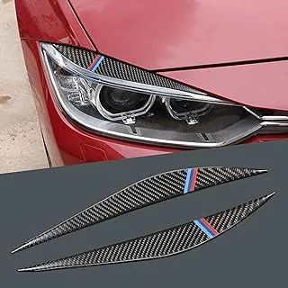 TOMALL Headlight Eyelid Cover Trims Compatible with BMW F30 Headlight Eyebrow Carbon Fiber Eyelid for 3 Series F32 F31 F36 F34 F33 Car Headlight Cover Decorations （Mix Color）