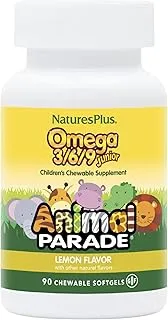 Natures Plus - Animal Parade Junior Omega 3-6-9 Lemon Flavor 90 Softgels 66738