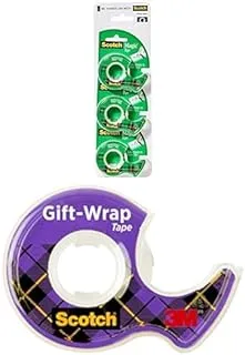 Scotch Tapes Bundle pack 3 dispensers/pack + Giftwrap Tape on a Dispenser 3/4 x 650 in 1 roll/dispenser