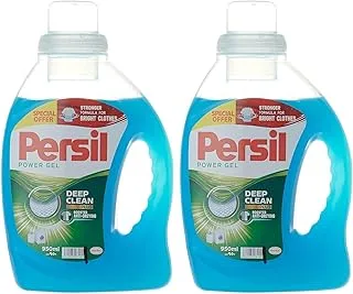 Persil Power Gel Liquid Laundry Detergent, With Deep Clean Technology, Pack of Two, 2 x 950ML