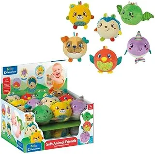 Clementoni Soft Animal Friends, Touch Squeeze Shake, Tactile And Auditory Development, Stimulate Manual Skills