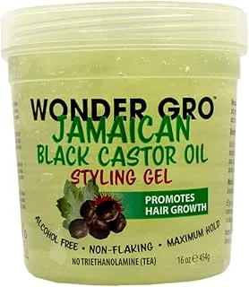 Jamaican Black Castor Oil Styling Gel, 16 fl oz - Non-Flaking, Alcohol-Free, Hair Growth Promoter - Wonder Gro