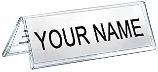 BPA® Acrylic Desk Name Plate Holder Desk Sign Frame for Table Display Blank Nameplate (12 Inch x 2 Inch-10 Pack)