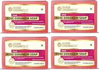 Khadi Organique Handmade Rosewater Soap 125 Gm (pack of 4)