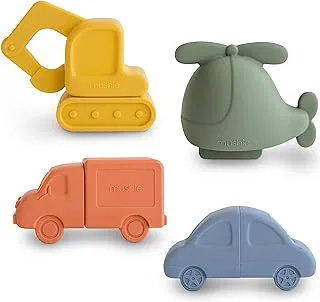 Mushie Bath Toy Silicone Play Set - Vehicles 4-pack