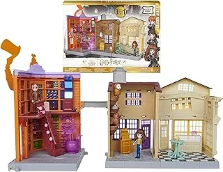 Wizarding World Harry Potter, Magical Minis Diagon Alley 3-in-1 Playset with Lights & Sounds, 2 Figures, 21 Accessories, Kids Toys for Ages 6 and up