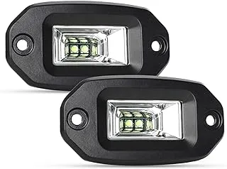 EBESTauto LED Flush Mount Pods, Flush Mount LED Pods 20W Flush Mount LED Lights 12V LED Work Light Bumper Driving Lights Off Road LED Pod Lamp Backup for ATV UTV SUV Truck Boat