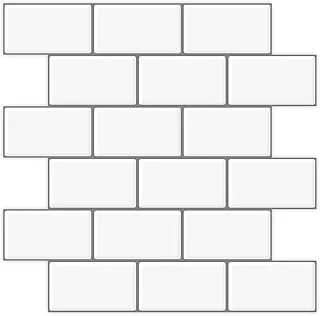 AMERTEER 10-Sheet Sticktiles with Thicker Design Peel and Stick Backsplash Tiles, White Classic Subway Tiles for Kitchen, Bathroom Back Splashes, 12”x12”