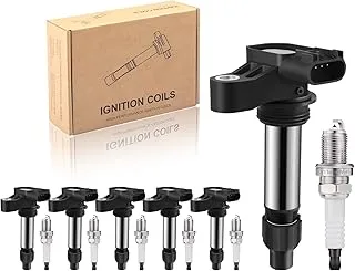 TXROMTZ Set of 6 Ignition Coil Pack UF569 and Platinum Spark Plug 12622561 Compatible with GMC Terrain Acadia Chevy Camaro Traverse Equinox Impala ATS CTS XTS Buick Enclave V6 2.8L 3.0L 3.6L