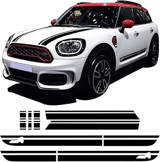 Charminghorse Hood Bonnet Side Stripe Graphics Sticker Trunk Rear Decal Stickers Kit for Mini Cooper S Countryman F60 2017- Present SETF60-001