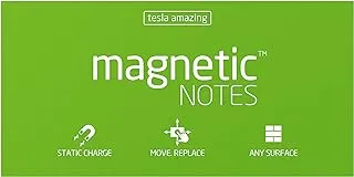 Tesla Amazing Magnetic Notes (Stick without Any Adhesive, Stick to Any Surface) Eco-Friendly Material Self-Stick Notes Memo Note Paper Post It L-size (7.9x3.9-inch) 100SheetGreen color (Green)