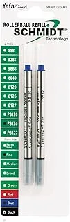 SCHMIDT P8126 Short Capless Rollerball Refill Fine Point 0.6mm, Blue, 2 Pack Blister (SC58120)