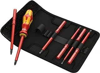 Wera KK VDE Insulated Interchangeable BladePouch Set, Red/Yellow, 60i/68i/7, 7 Pcs