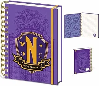 Wednesday Wiro Notebook (Nevermore Shield Design) A5 Notebook and Journal - Official Merchandise