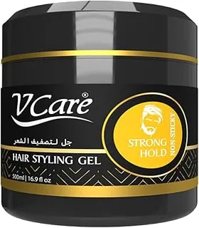 V Care 500ml Professional Hair Gel | Hydrating Glycerin & Castor Oil Formula | Strong Hold Styling | Refreshing Fragrance | Non Sticky