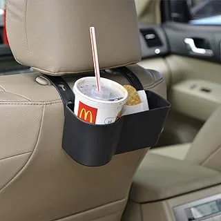 Faguan Car Headrest Seat Back Organizer Cup Holder Drink Pocket Food Tray Universal Liberate your hands. Safe and convenient(black)