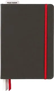 C.R. Gibson Black Leatherette Dot Grid Notebook Journal, 6'' W x 8.5'' L, 240 Pages