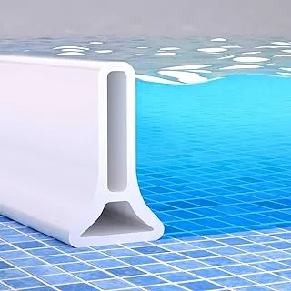 Poaker Silicone Floor Water Barrier, Waterproof Self-adhesive Bathroom Floor Seal Shower Dam Prevents Overflow of Water, Sink Edging Seal Strip, Wet & Dry Separation (5 Meter)