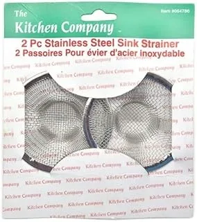 LTR QL040 Stainless Steel Sink Strainer 2-Piece, 7 cm Size, Silver Kitchen Sink Accessories Prevents Sink Blocking Mesh Kitchen Sink Strainer