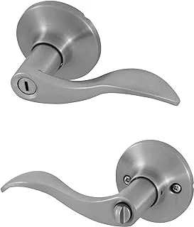 Honeywell 8106302 Wave Privacy Door Lever, Satin Nickel