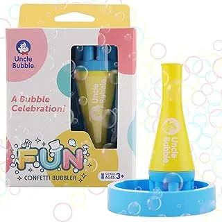 Uncle Bubble Mini Bubble Blower - Non Toxic Plastic Confetti Bubbler, Fun Summer Toys for Kids, Girls and Boys, Blow Thousands of Mini Bubbles in One Breath